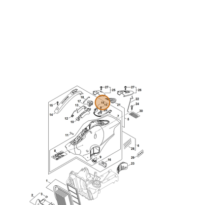 STIHL part 4238-430-0501 — IPL diagram snippet (6x zoom, amber highlight)
