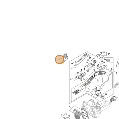 STIHL part 4238-430-6500 — IPL diagram snippet (6x zoom, amber highlight)