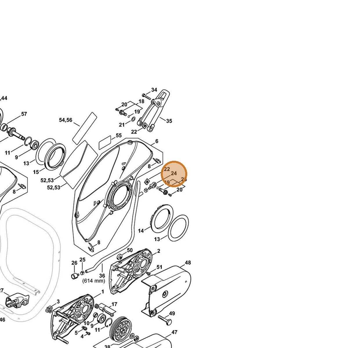 STIHL part 4238-677-8202 — IPL diagram snippet (6x zoom, amber highlight)