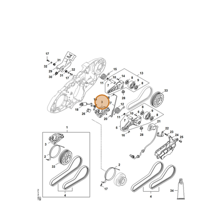 STIHL part 4238-690-0400 — IPL diagram snippet (6x zoom, amber highlight)