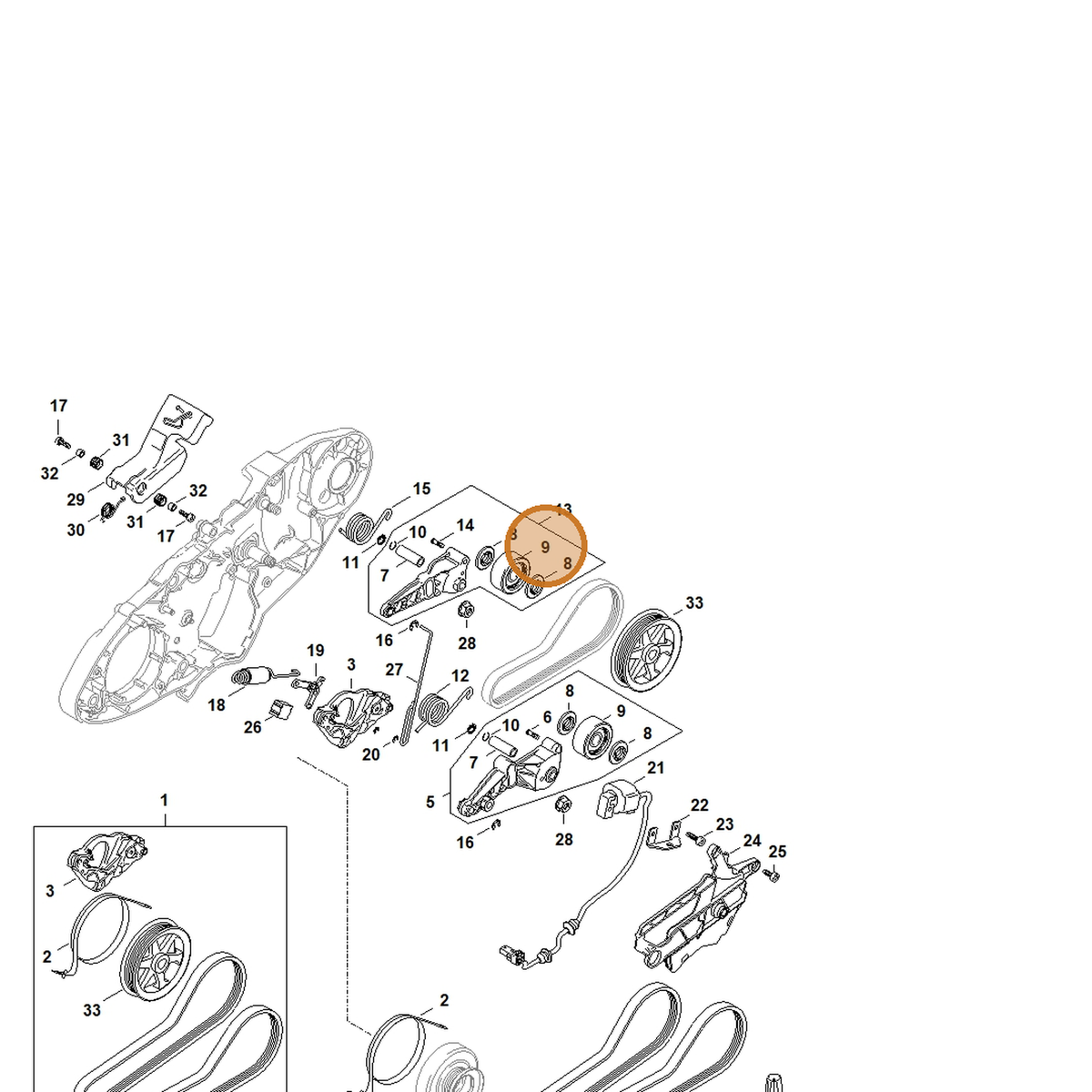 STIHL part 4238-690-0700 — IPL diagram snippet (6x zoom, amber highlight)
