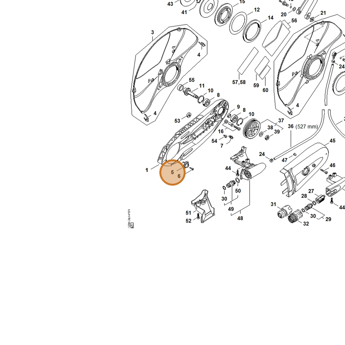 STIHL part 4238-691-0200 — IPL diagram snippet (6x zoom, amber highlight)