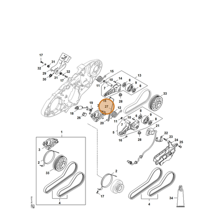 STIHL part 4238-692-0400 — IPL diagram snippet (6x zoom, amber highlight)