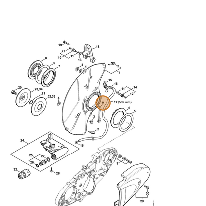 STIHL part 4238-692-0602 — IPL diagram snippet (6x zoom, amber highlight)
