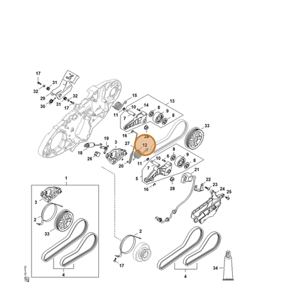 STIHL part 4238-692-0900 — IPL diagram snippet (6x zoom, amber highlight)
