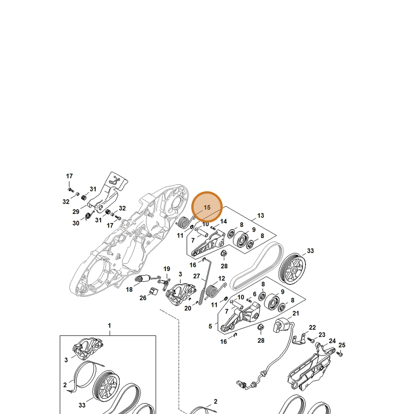 STIHL part 4238-692-0901 — IPL diagram snippet (6x zoom, amber highlight)