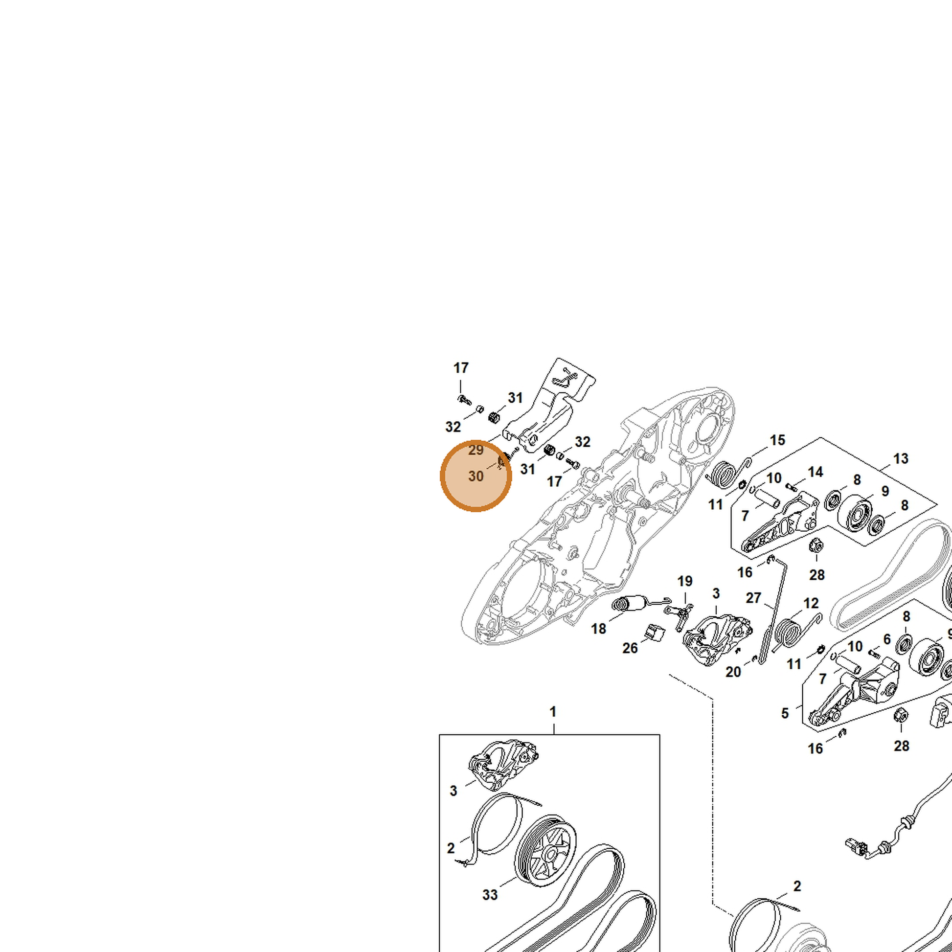 STIHL part 4238-692-0903 — IPL diagram snippet (6x zoom, amber highlight)