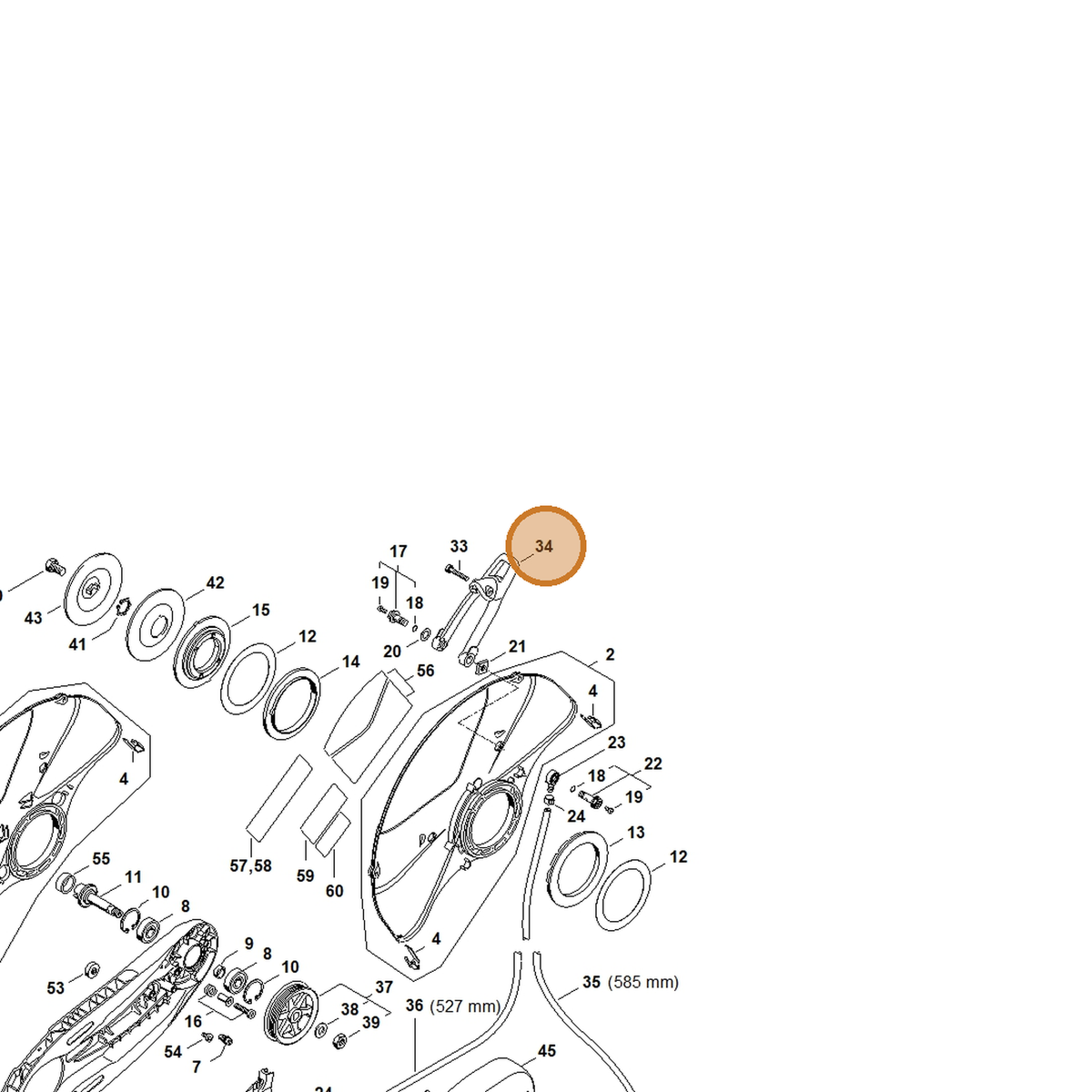 STIHL part 4238-700-2900 — IPL diagram snippet (6x zoom, amber highlight)