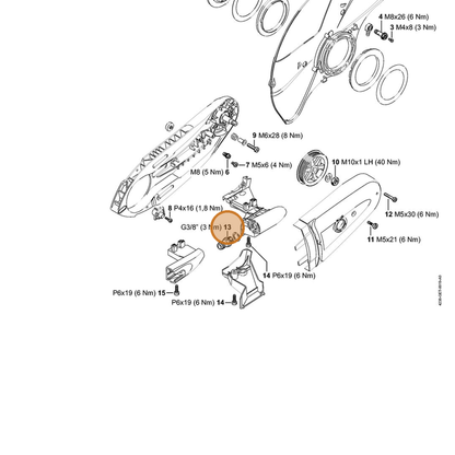 STIHL part 4238-700-7300 — IPL diagram snippet (6x zoom, amber highlight)