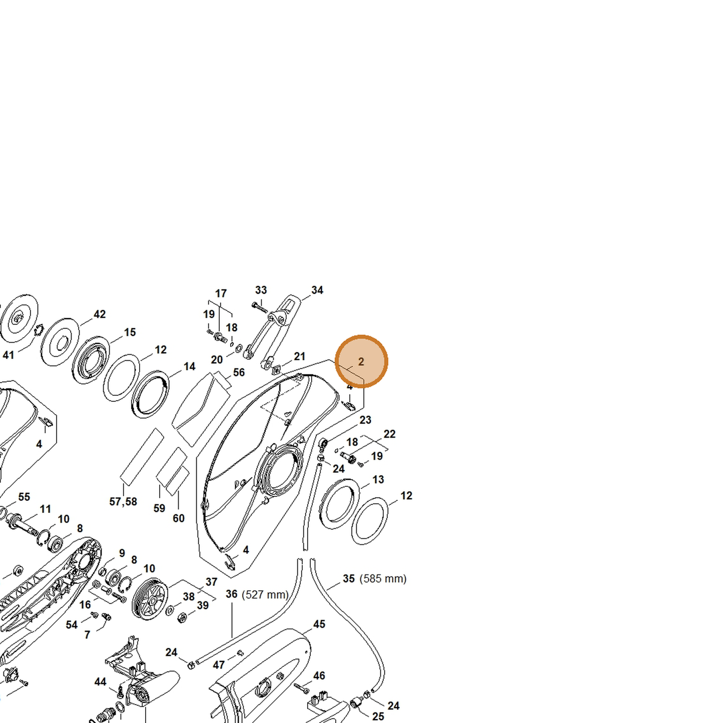 STIHL part 4238-700-8105 — IPL diagram snippet (6x zoom, amber highlight)