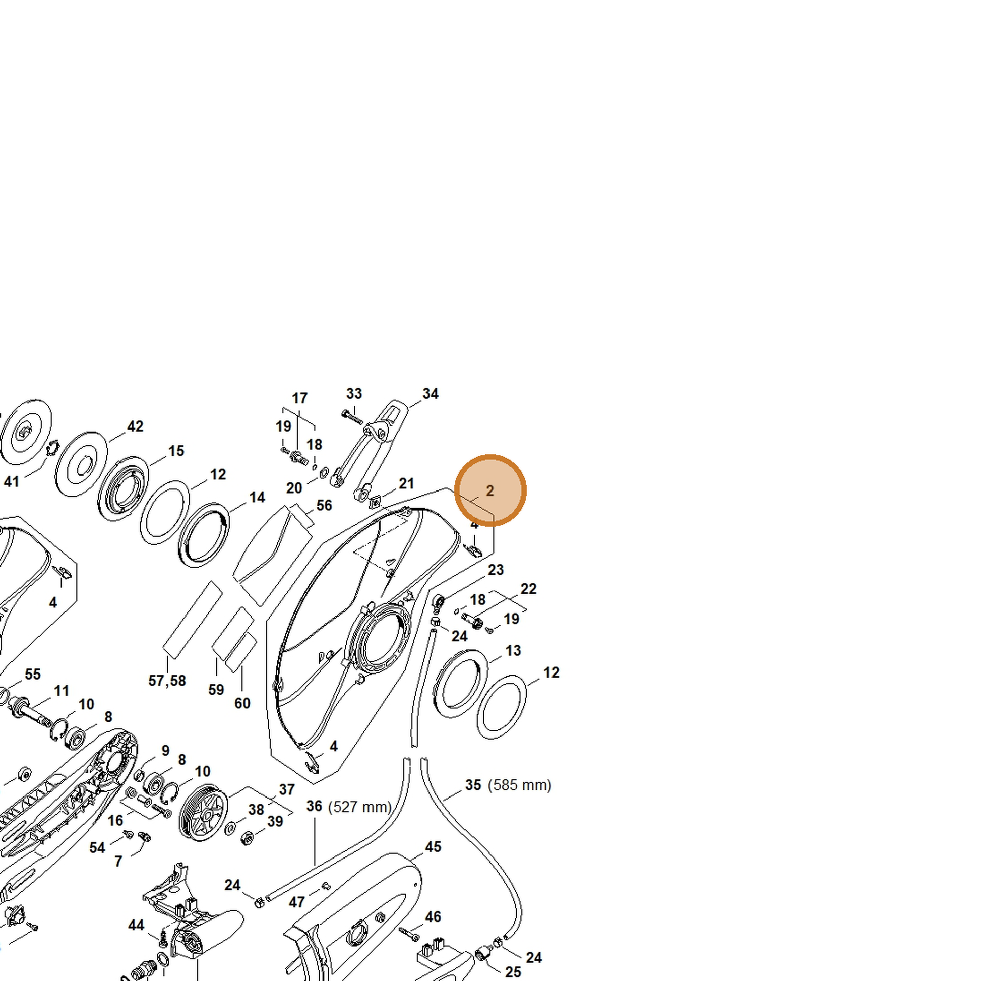STIHL part 4238-700-8105 — IPL diagram snippet (6x zoom, amber highlight)
