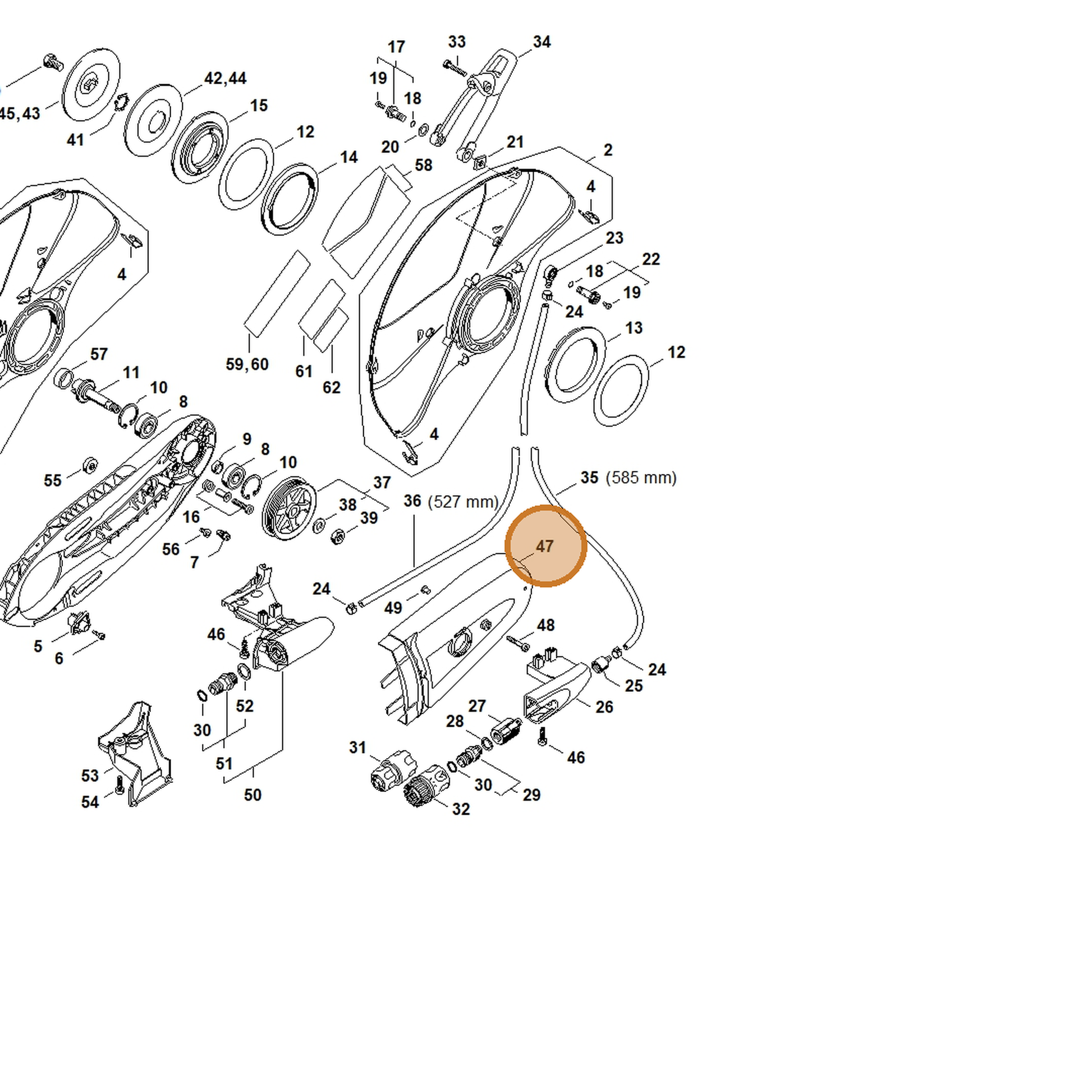 STIHL part 4238-700-8109 — IPL diagram snippet (6x zoom, amber highlight)