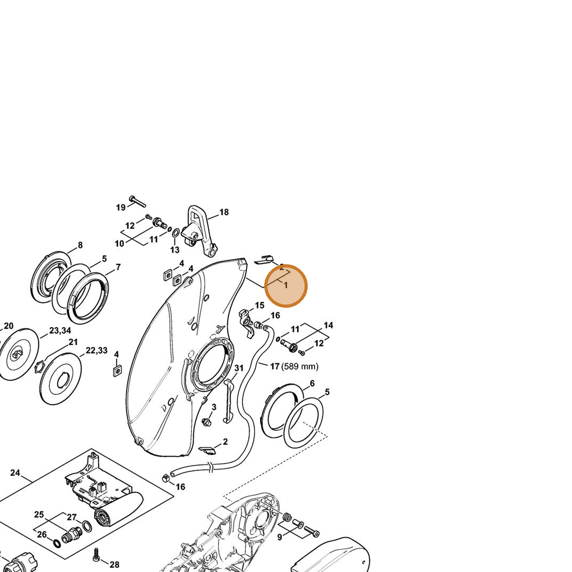STIHL part 4238-700-8112 — IPL diagram snippet (6x zoom, amber highlight)