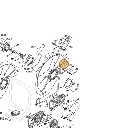 STIHL part 4238-706-0400 — IPL diagram snippet (6x zoom, amber highlight)
