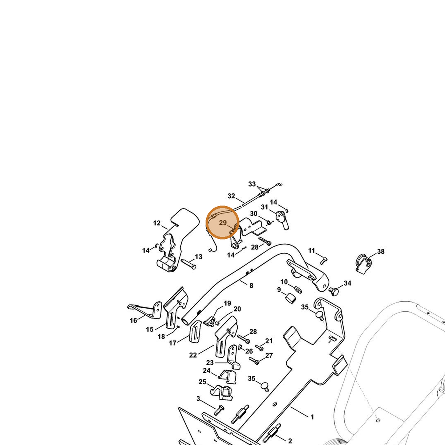 STIHL part 4238-790-5400 — IPL diagram snippet (6x zoom, amber highlight)