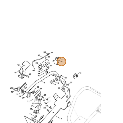 STIHL part 4238-790-6200 — IPL diagram snippet (6x zoom, amber highlight)