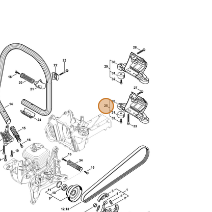 STIHL part 4238-790-7605 — IPL diagram snippet (6x zoom, amber highlight)