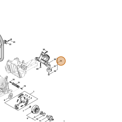 STIHL part 4238-790-7606 — IPL diagram snippet (6x zoom, amber highlight)