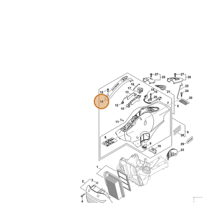 STIHL part 4238-791-0600 — IPL diagram snippet (6x zoom, amber highlight)