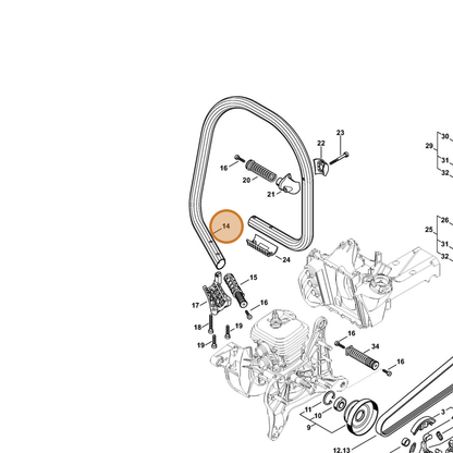 STIHL part 4238-791-1700 — IPL diagram snippet (6x zoom, amber highlight)