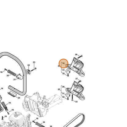 STIHL part 4238-791-7601 — IPL diagram snippet (6x zoom, amber highlight)