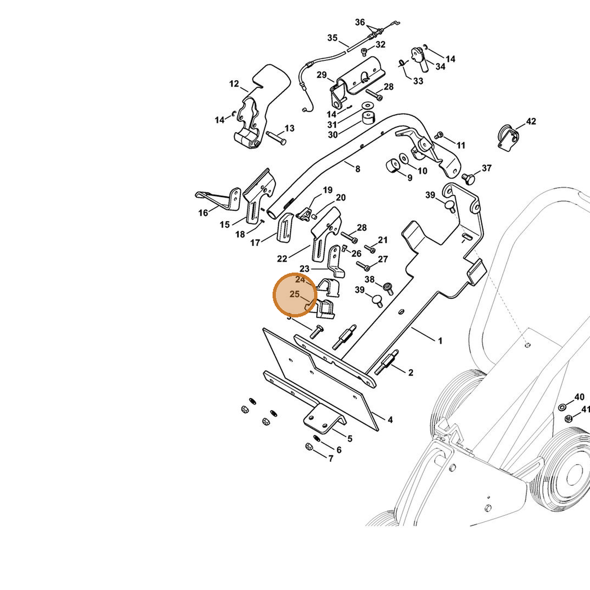 STIHL part 4238-791-9300 — IPL diagram snippet (6x zoom, amber highlight)