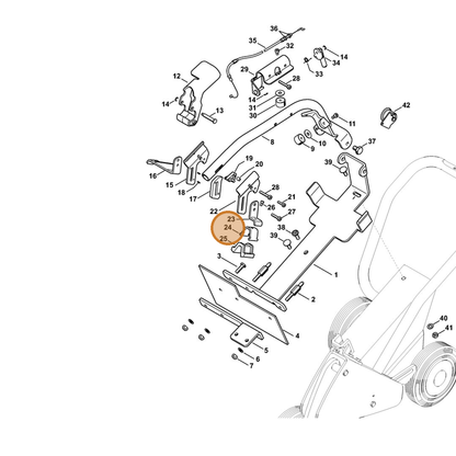 STIHL part 4238-792-0303 — IPL diagram snippet (6x zoom, amber highlight)