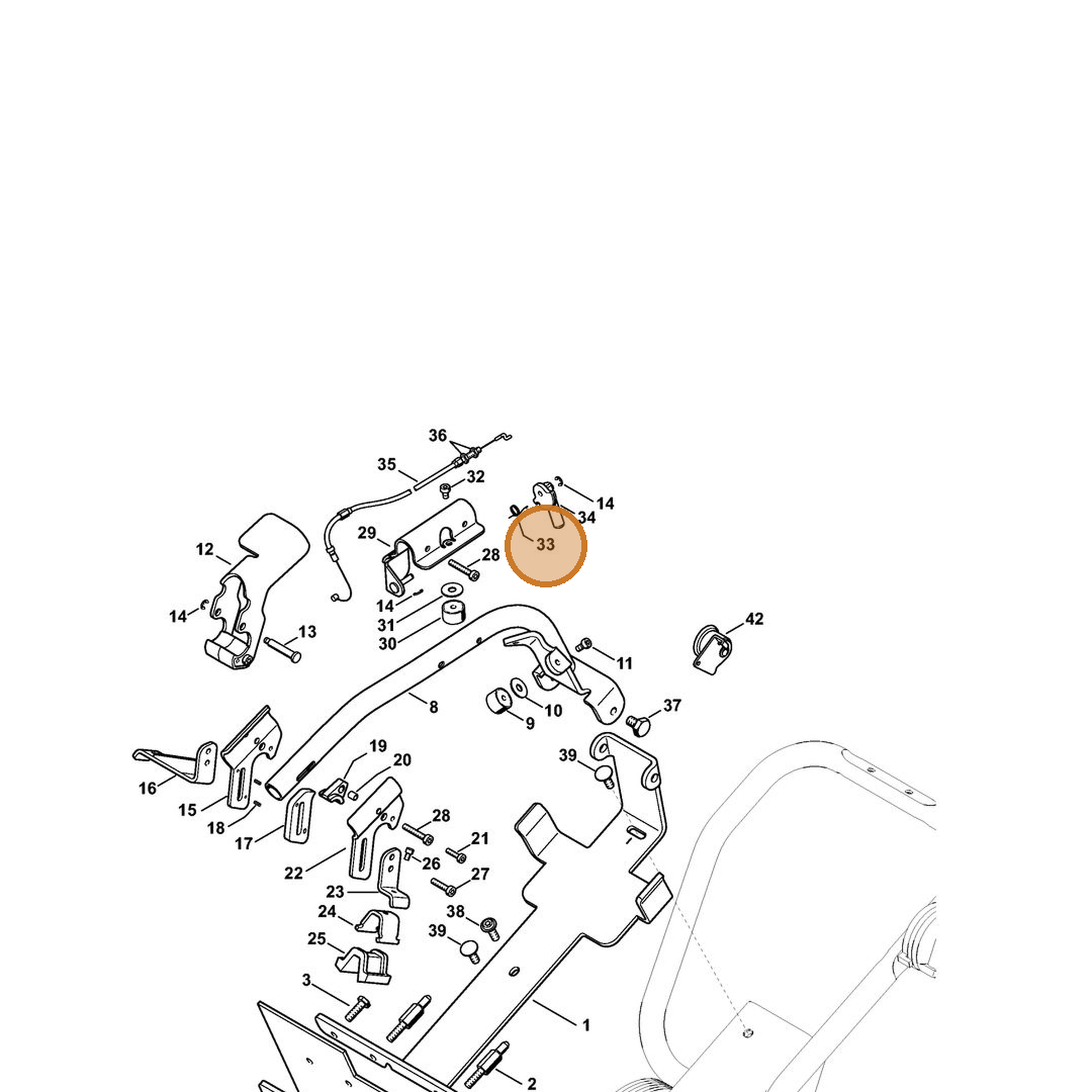 STIHL part 4238-793-2000 — IPL diagram snippet (6x zoom, amber highlight)