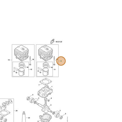 STIHL part 4241-020-1203 — IPL diagram snippet (6x zoom, amber highlight)