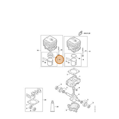 STIHL part 4241-030-2001 — IPL diagram snippet (6x zoom, amber highlight)