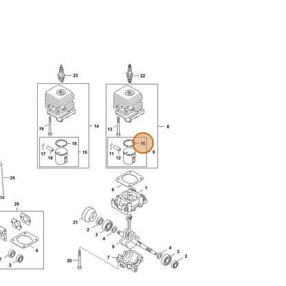 STIHL part 4241-034-3000 — IPL diagram snippet (6x zoom, amber highlight)