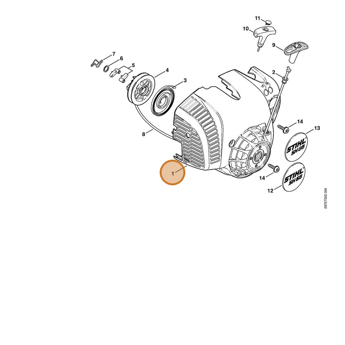 STIHL part 4241-080-1804 — IPL diagram snippet (6x zoom, amber highlight)