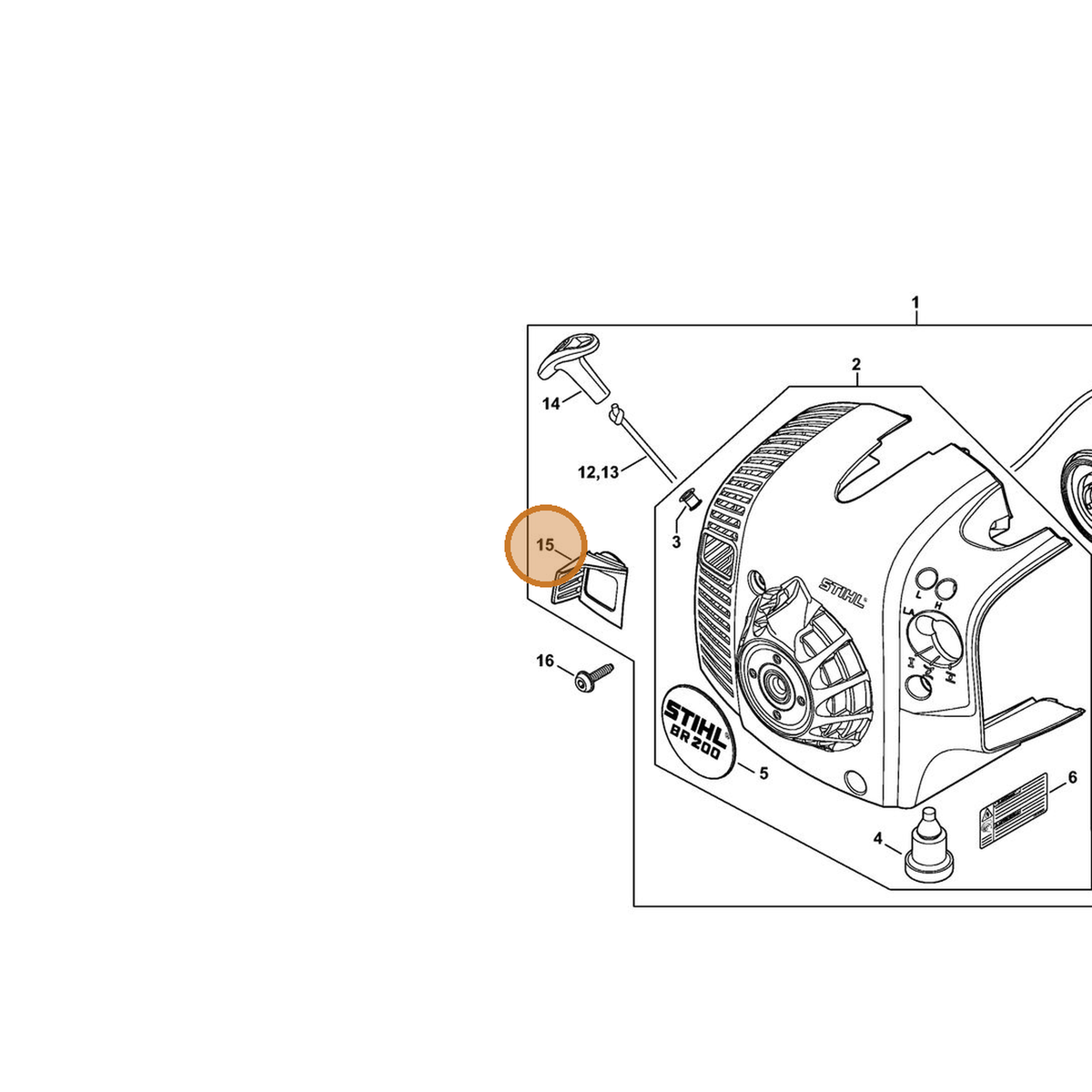 STIHL part 4241-084-6800 — IPL diagram snippet (6x zoom, amber highlight)