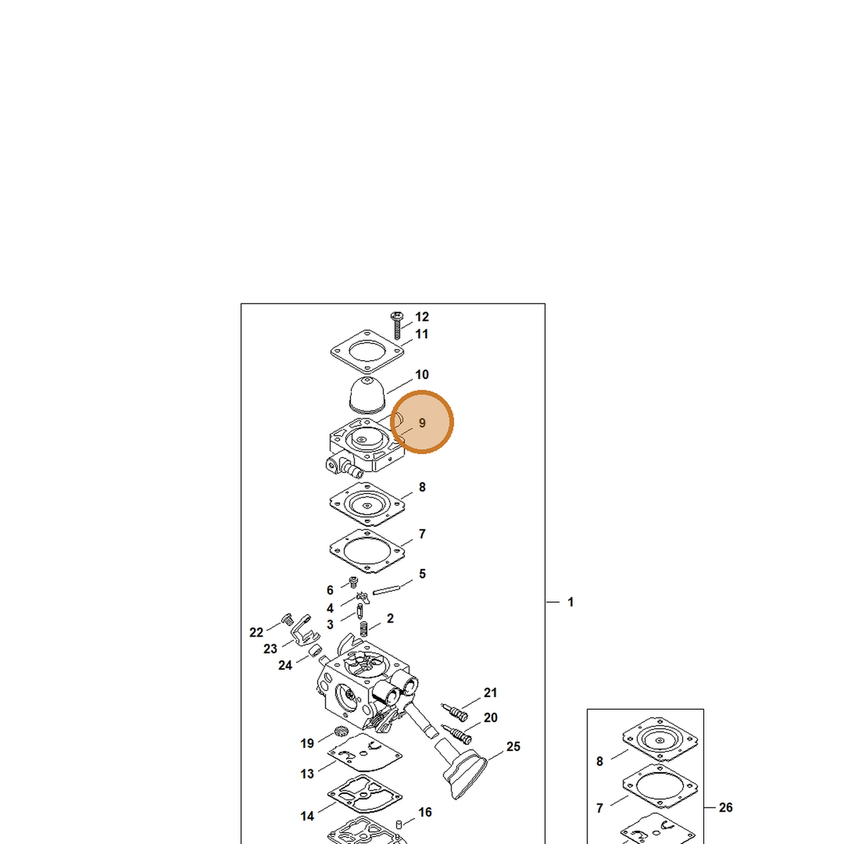 STIHL part 4241-120-2204 — IPL diagram snippet (6x zoom, amber highlight)