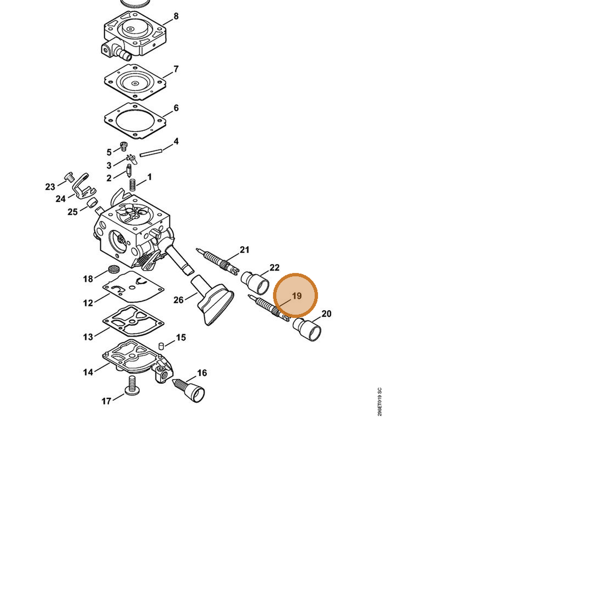 STIHL part 4241-120-6802 — IPL diagram snippet (6x zoom, amber highlight)