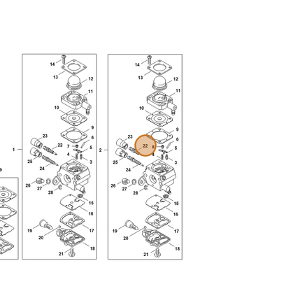STIHL part 4241-122-6702 — IPL diagram snippet (6x zoom, amber highlight)