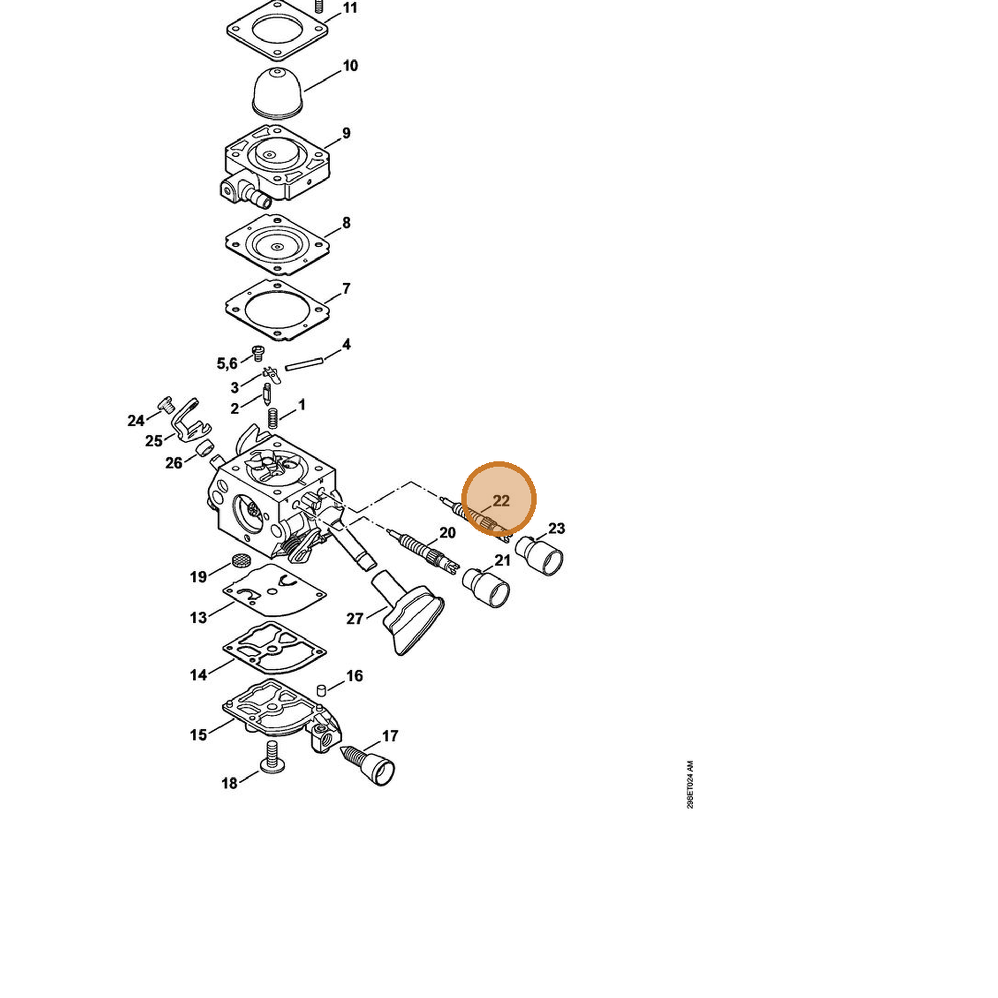 STIHL part 4241-122-6703 — IPL diagram snippet (6x zoom, amber highlight)