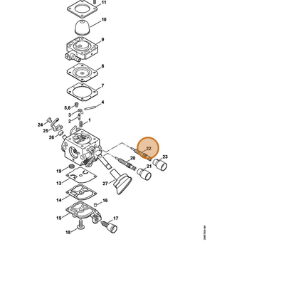 STIHL part 4241-122-6703 — IPL diagram snippet (6x zoom, amber highlight)