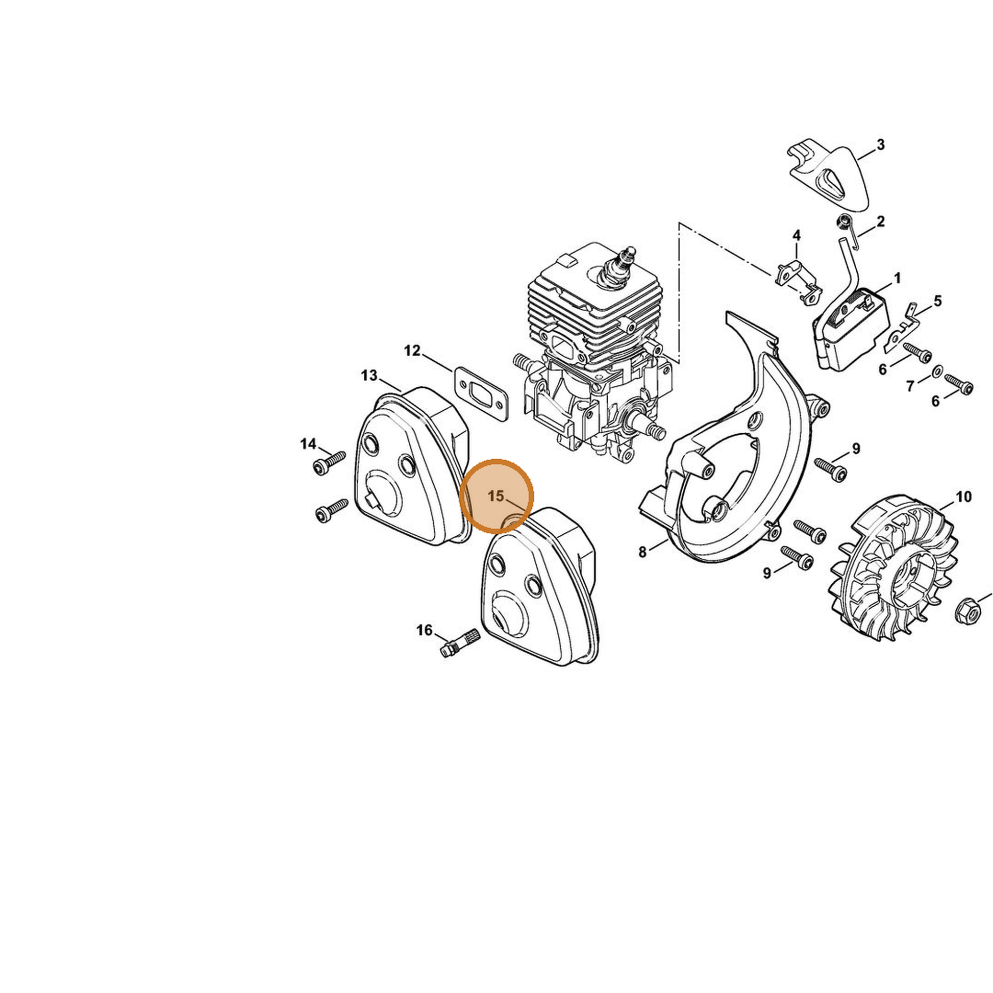 STIHL part 4241-140-0603 — IPL diagram snippet (6x zoom, amber highlight)
