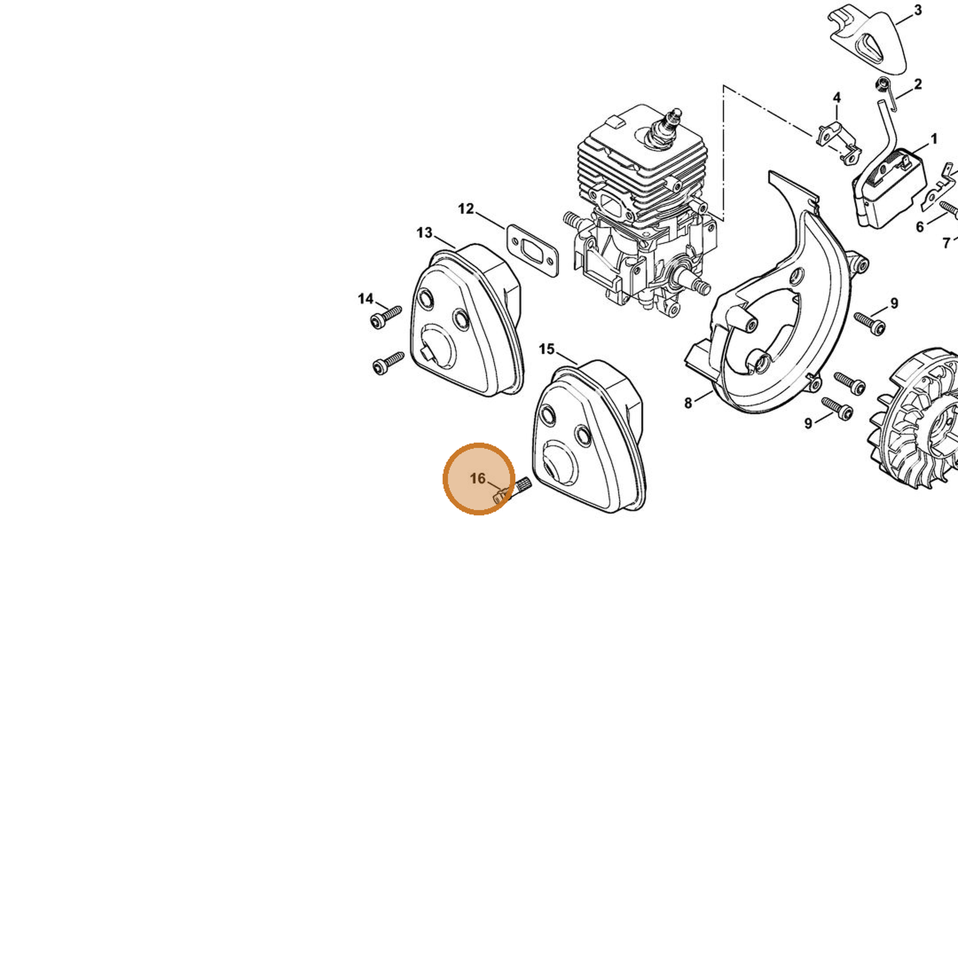 STIHL part 4241-140-6900 — IPL diagram snippet (6x zoom, amber highlight)