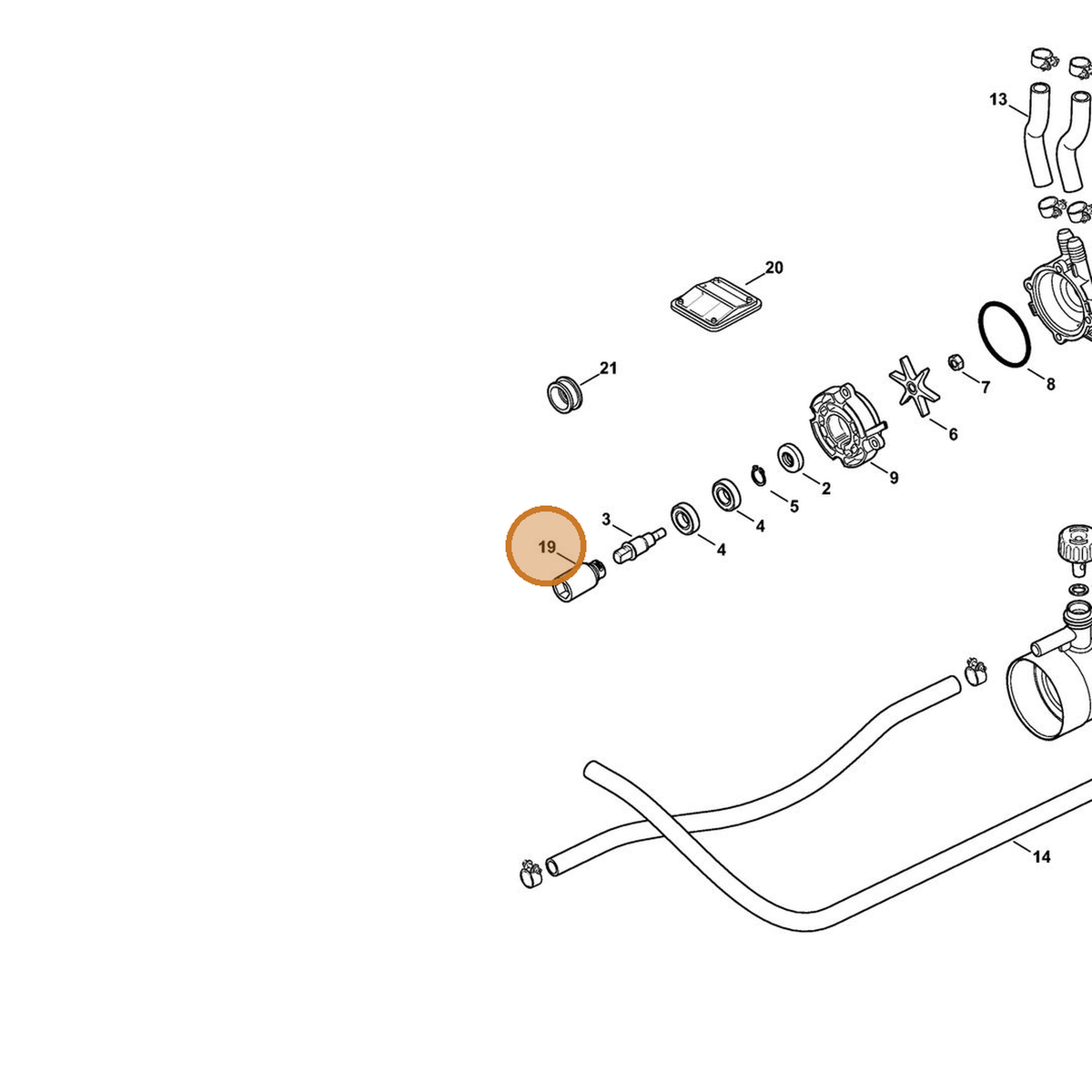 STIHL part 4241-162-3100 — IPL diagram snippet (6x zoom, amber highlight)
