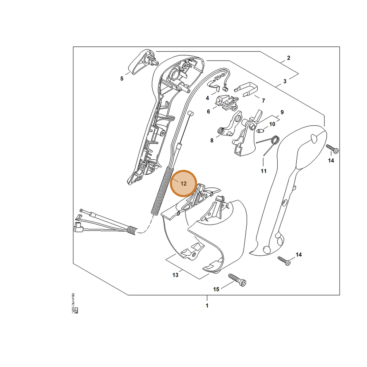 STIHL part 4241-180-1105 — IPL diagram snippet (6x zoom, amber highlight)