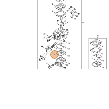 STIHL part 4241-180-9500 — IPL diagram snippet (6x zoom, amber highlight)