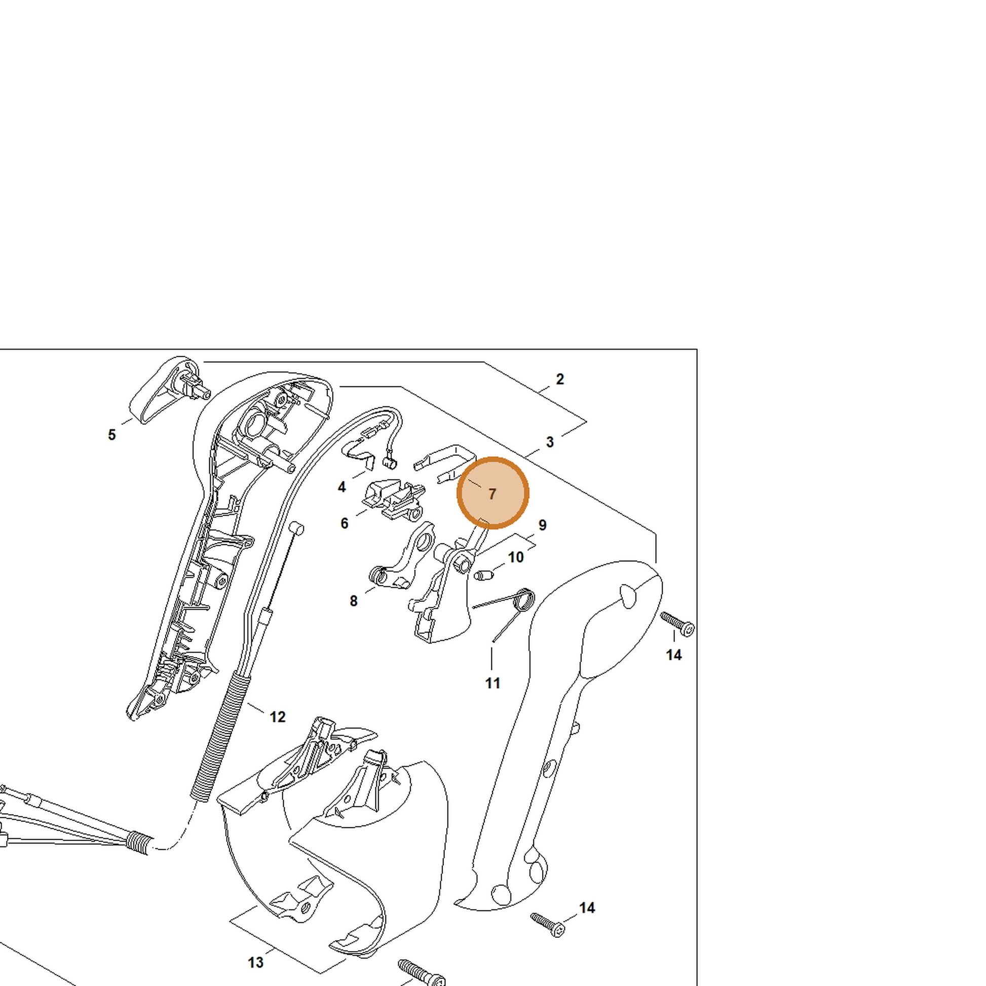 STIHL part 4241-182-4201 — IPL diagram snippet (6x zoom, amber highlight)