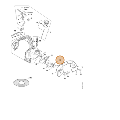 STIHL part 4241-182-4300 — IPL diagram snippet (6x zoom, amber highlight)