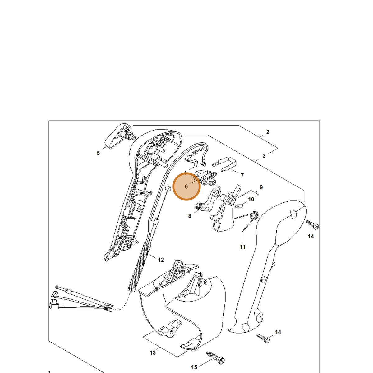 STIHL part 4241-182-4301 — IPL diagram snippet (6x zoom, amber highlight)
