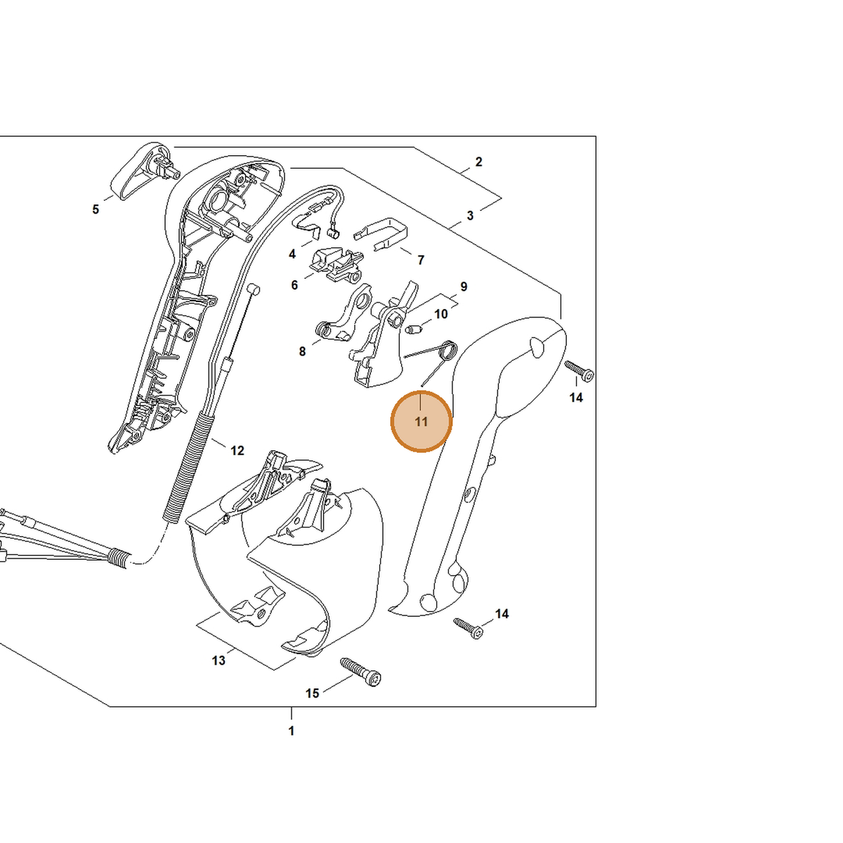 STIHL part 4241-182-4502 — IPL diagram snippet (6x zoom, amber highlight)