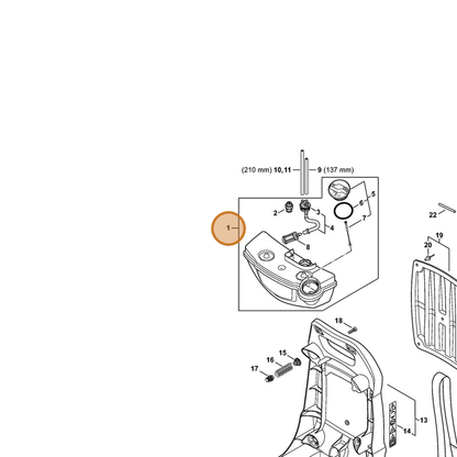STIHL part 4241-350-0400 — IPL diagram snippet (6x zoom, amber highlight)