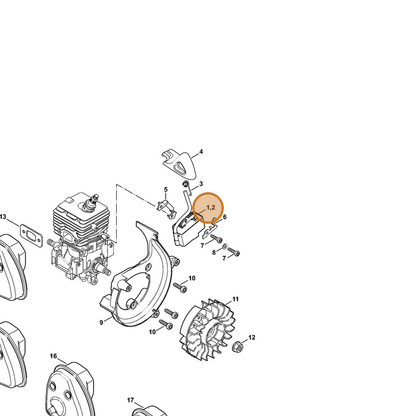 STIHL part 4241-400-1318 — IPL diagram snippet (6x zoom, amber highlight)