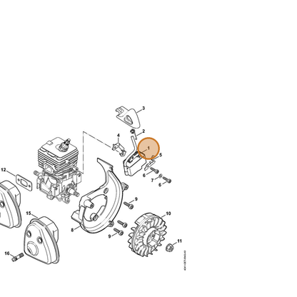 STIHL part 4241-400-1319 — IPL diagram snippet (6x zoom, amber highlight)